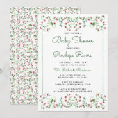 Meadow Floral Grandmillennial Baby shower Kaart (Voorkant / Achterkant)