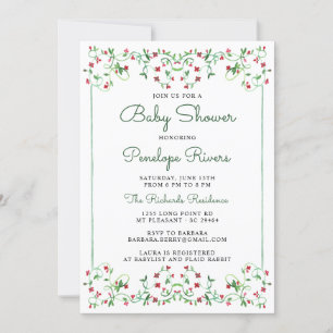 Meadow Floral Grandmillennial  Baby shower Kaart