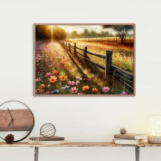 Meadow Floral Sunrise Canvas Afdruk