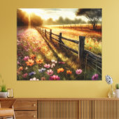 Meadow Floral Sunrise Canvas Afdruk (Insitu (Woonkamer))