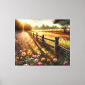 Meadow Floral Sunrise Canvas Afdruk (Voorkant)