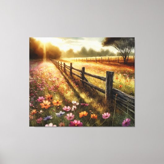 Meadow Floral Sunrise Canvas Afdruk (Voorkant)