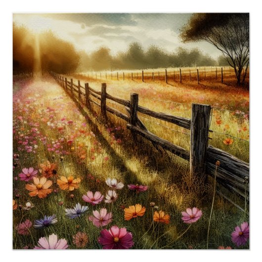 Meadow Floral Sunrise Perfect Poster (Voorkant)