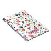 Meadow Floral van een moderne kleurrijke voorjaars Notitieboek (Rechterzijde)