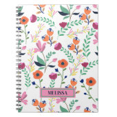 Meadow Floral van een moderne kleurrijke voorjaars Notitieboek (Voorkant)