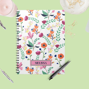 Meadow Floral van een moderne kleurrijke voorjaars Notitieboek