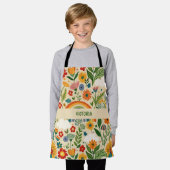 Meadow Florals Rainbow Aangepast patroon Schort (Gedragen)