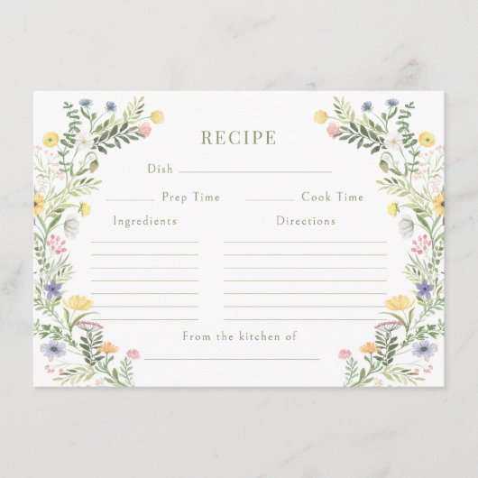 Meadow Flower Vrijgezellenfeest Recept Kaart (Voorkant)