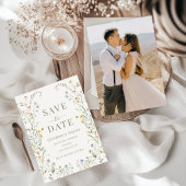 Meadow Flower Wildflower Boho Bewaar de datum foto Kaart