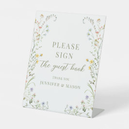 Meadow Flower Wildflower Gastenboek Trouwbord Reclamebord Met Voetstuk