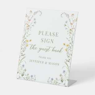 Meadow Flower Wildflower Gastenboek Trouwbord Reclamebord Met Voetstuk