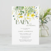 Meadow Flowers Baby in Bloom Baby shower Kaart (Staand voorkant)