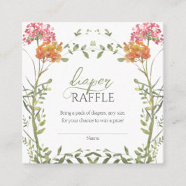 Meadow Flowers Baby Shower Diaper Raffle Informatiekaartje