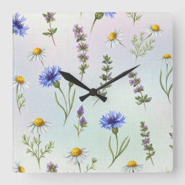 Meadow Flowers beroemd gemaakt door Natasha Us Vierkante Klok