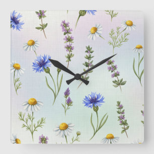 Meadow Flowers beroemd gemaakt door Natasha Us Vierkante Klok