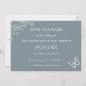 Meadow Flowers Blauw Grijs Save the Date (Voorkant)