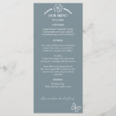 Meadow Flowers Blauw Grijs Wedding Menu (Voorkant)