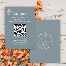 Meadow Flowers Blue Grey Scan QR Details kaart