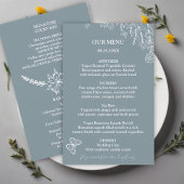 Meadow Flowers Blue Grey Wedding Budget Menu