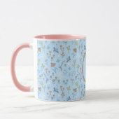 Meadow Flowers Blue Monogramed Mok (Links)