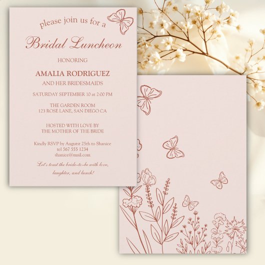 Meadow Flowers bruidslunch Kaart