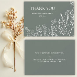 Meadow Flowers bruiloft Bedankt kaart