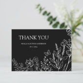 Meadow Flowers bruiloft Bedankt kaart (Staand voorkant)