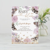 Meadow Flowers Butterflies Baby in Bloom Kaart (Staand voorkant)