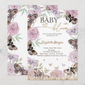 Meadow Flowers Butterflies Baby in Bloom Kaart (Voorkant / Achterkant)