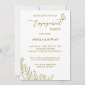 Meadow Flowers Engagement Party Kaart (Voorkant)