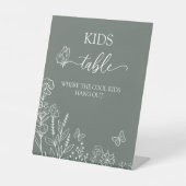 Meadow Flowers Kinder tafel Reclamebord Met Voetstuk (Voorkant)