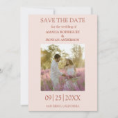 Meadow Flowers Misty Roos Foto Sla de datum op Save The Date (Voorkant)