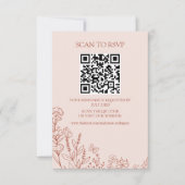 Meadow Flowers Misty Roos Scan QR RSVP kaart (Voorkant)