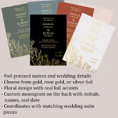 Meadow Flowers Misty Roos Wedding Folie Uitnodiging