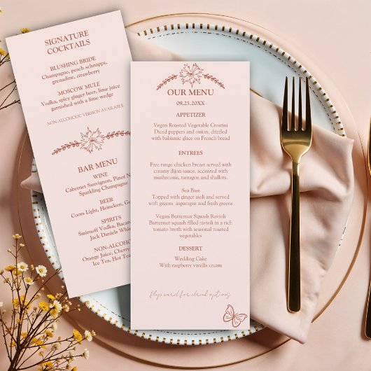 Meadow Flowers Misty Roos Wedding Menu