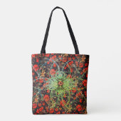 Meadow Flowers Red Green Pattern Tote Bag (Achterkant)