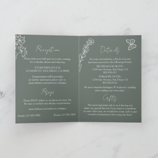 Meadow Flowers Sirocco Green All-in-One Wedding (Binnen)