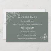 Meadow Flowers Sirocco Green Bewaar de datum Save The Date (Voorkant)