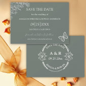 Meadow Flowers Sirocco Green Bewaar de datum Save The Date