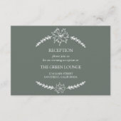 Meadow Flowers Sirocco Green bruiloft receptie Informatiekaartje (Voorkant)