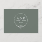 Meadow Flowers Sirocco Green bruiloft receptie Informatiekaartje (Achterkant)