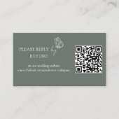 Meadow Flowers Sirocco Green QR RSVP Informatiekaartje (Voorkant)