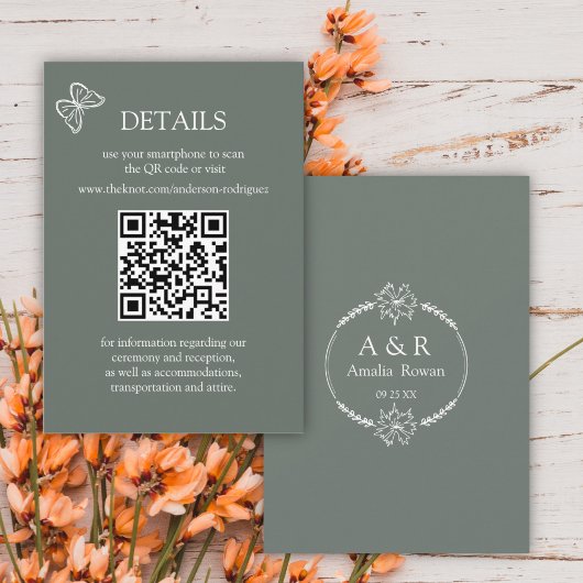 Meadow Flowers Sirocco Green Scan QR Details kaart