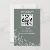 Meadow Flowers Sirocco Green Scan QR RSVP kaart (Voorkant)