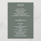 Meadow Flowers Sirocco Green Wedding Menu (Achterkant)