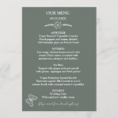 Meadow Flowers Sirocco Green Wedding Menu (Voorkant)
