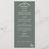 Meadow Flowers Sirocco Green Wedding Menu (Voorkant)