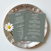Meadow Flowers Sirocco Green Wedding Menu