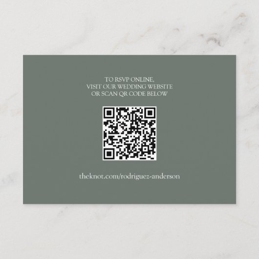 Meadow Flowers Sirocco Green Wedding RSVP Informatiekaartje (Achterkant)