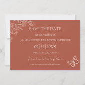 Meadow Flowers Terracotta Bewaar de datum Save The Date (Voorkant)